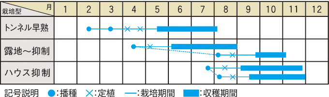 栽培適期表（近畿標準）