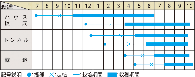 栽培適期表（近畿標準）