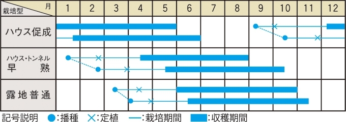 栽培適期表（近畿標準）